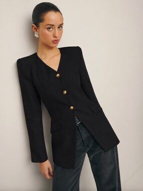 Reformation Black Blazer